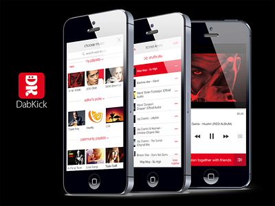 Dabkick Music ios music ui ux