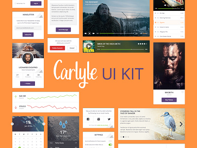 Carlyle UI Kit - Free Download download flat modern ui kit