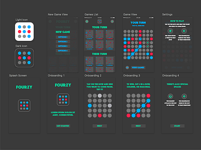 Fourzy iOS Game (Full Design) app apple circles dark dots fourzy game ios