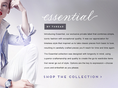 Essential By Thread engrossersscript. handlettering fashion logotype webdesign graphicdesign