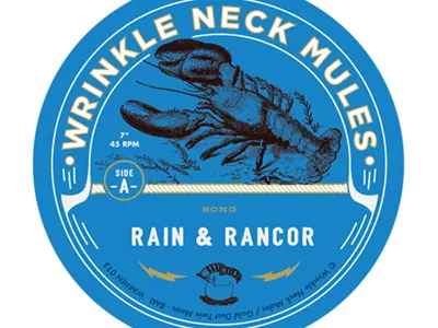 7" Record Label - Side A band lobster lp on wax record label seven inch