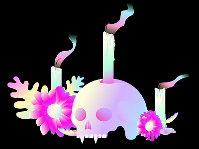 Witching Hour design gradient halloween illustration skull vampire vector witch