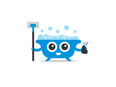 Cute Bathtub bath bathroom bathtub brand character clean cute identity illustration logo mascot toilet