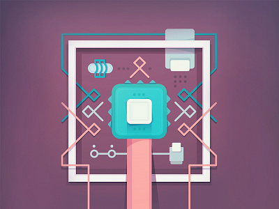 Microchippin' II chip circuit computer computer chip hardware microchip motherboard pattern tech technology wires