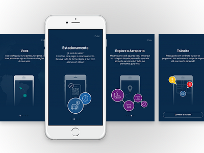 Airport Onboarding airport app icons interaction ios onboarding tutorial ui ux walkthrough