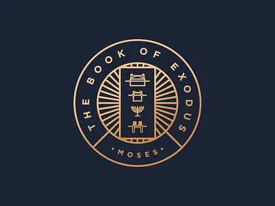 Book of Exodus (2/66) badge bible exodus logo moses peter voth design
