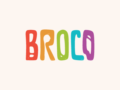 Broco baby children colors funny lettering logo