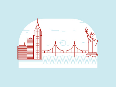 New York City america line new york new york city nyc skyline statue of liberty