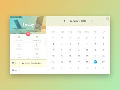 Calendar calendar clean dailyui elegant sketch ui widget