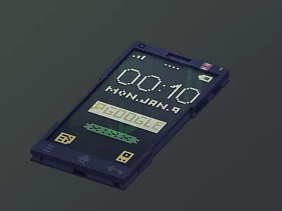Voxel Phone 3d android ios iso isometric magica voxel mobile phone photoshop voxel