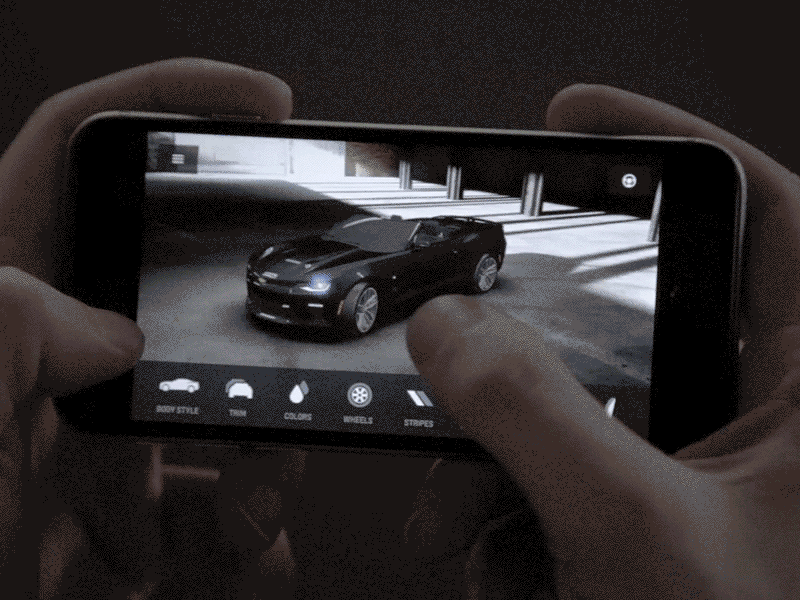 Camaro Six Customizer 3d app camaro car cars chevrolet customizer mobile ui