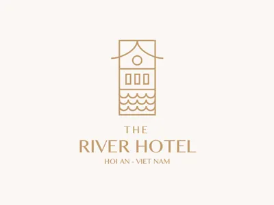 The River Hotel boutique brand hotel identity logo river