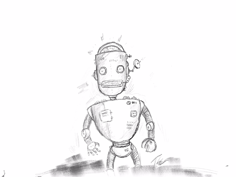 Bot Sketch - Apple Pencil - iPad Pro apple pencil concept sketch ipad pro procreate