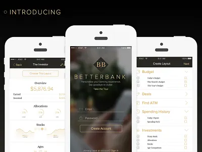 BetterBank - iOS Banking App bank concept design interaction design product design ui ux