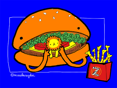 Food Series - Burger animal burger cartoon food giraffe illustration lion missdaisydee procreate