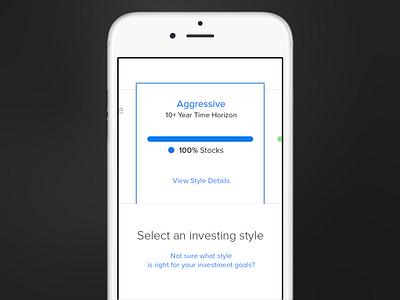 Investment Style app finance investing mobile ui ux