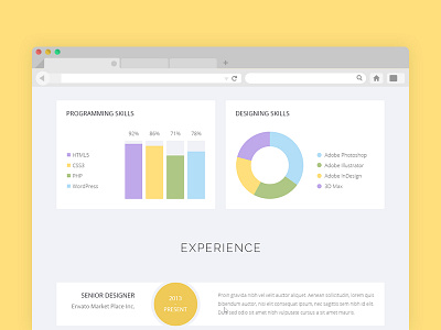 Signature - Personal Resume PSD Template agency creative interface minimal one page photoshop portfolio psd template single page themeforest ui ux