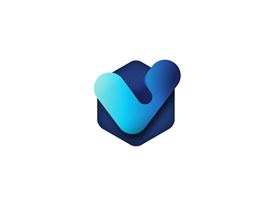 Check Mark Logo blue check checkmark cyan gradient light blue logo mark smooth subtle tick