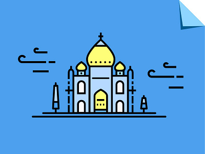 Taj Mahal architecture building hall house icon illustration taj mahal