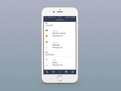 Calendar app screen app calendar day hungarian ios name