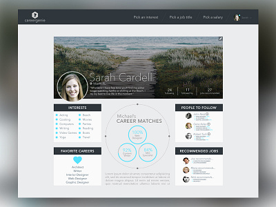 Career Genie - Profile Page app career design product design profile page ui ux web