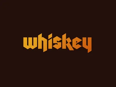 On the rocks. blackletter typography whiskey