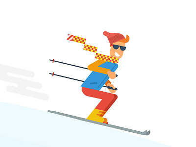 Mountain-skier design flat flatdesign flatstyle happy holiday man mountain skier smile vacation