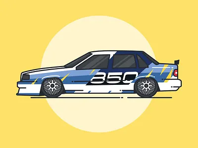 Volvo 850 (1995) 850 car illustration race racing volvo