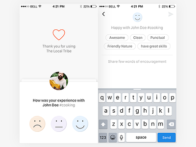 Rating/Feedback Screen android app emoji feedback ios mobile rating skills thelocaltribe ui ux