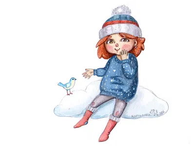 in the sky art bird pencils sky watercolor