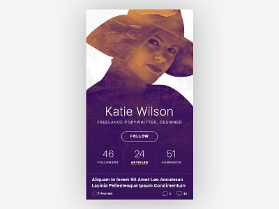 User Profile - Daily UI #006 card daily dailyui double exposure mobile profile ui user