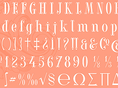 Tuscan Style alphabet alphabet font ligatures revival tuscan type