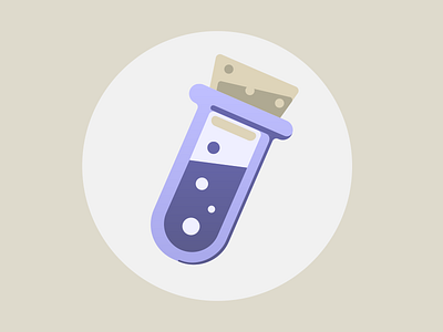 Little Test Tube icon illustration simple test tube