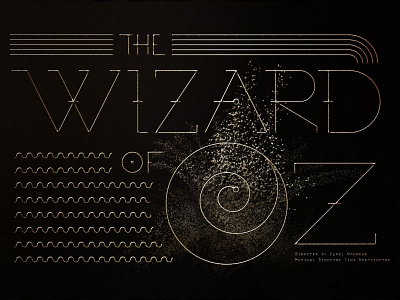 The Wizard Of Oz kansas lettering mono line rainbow the wizard of oz tornado