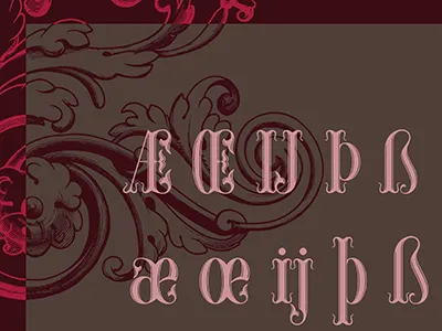 Tuscan Style type - ligatures alphabet font ligatures revival tuscan type
