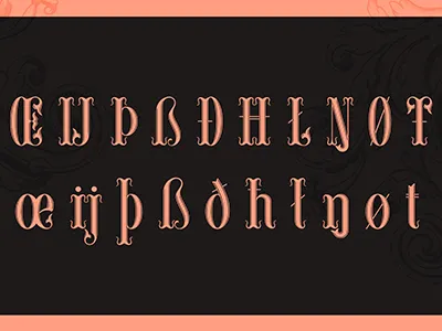 Tuscan Style type - ligatures alphabet font ligatures revival tuscan type