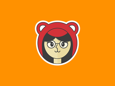 Personal Logo - RedCat / Bear cute design face flat head icon logo personal