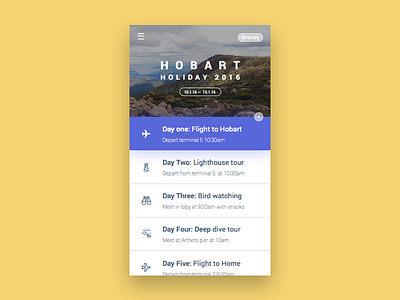 Daily UI #079 - Itinerary 079 dailyui itinerary ui ui design