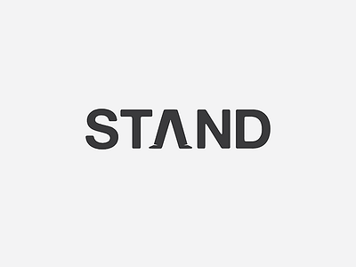 Stand clever letter mark minimal simple stand verbicon wordmark