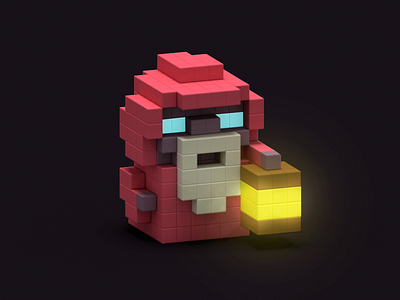 Some old guy in a maze...in 3D! game art ggj16 global game jam pixel art pixels voxel