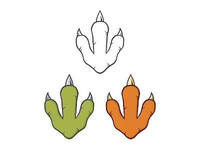 Dinosaur Paw With Claws badge design dinosaur emblem footprint graphics illustration label logo paw raptor t rex