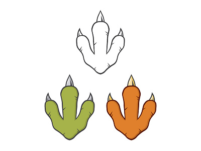 Dinosaur Paw With Claws badge design dinosaur emblem footprint graphics illustration label logo paw raptor t rex