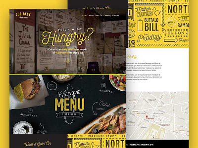 Beez Homepage black branding deli food interactive restaurant subs ui ux web design website yellow