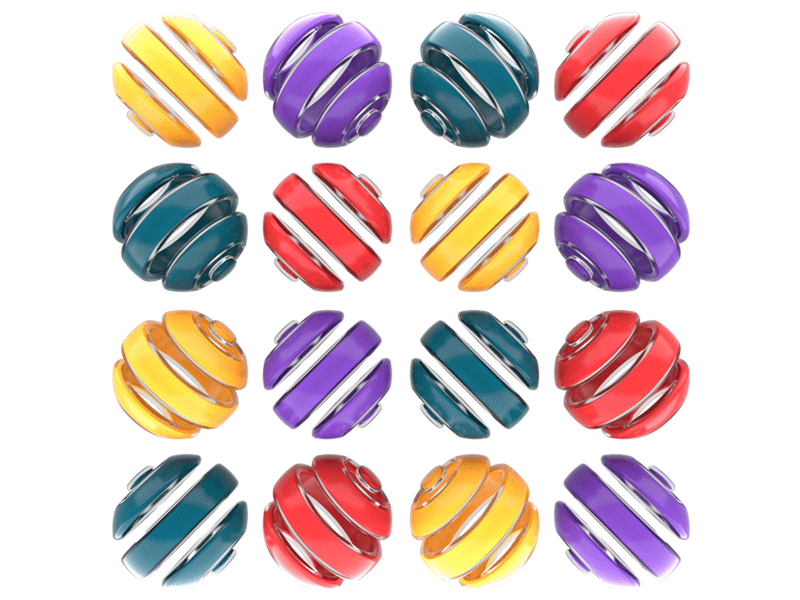 January Stripes 3d animation blender cycles gif glass green mograph red spheres stripes yellow orange
