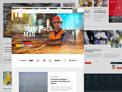 Pitch for an International Group corporate design international landing page responsive steel ui ux web