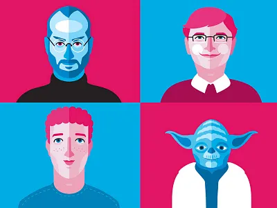 Masters bill gates jobs mark portrait star steve technology wars yoda zuckerberg