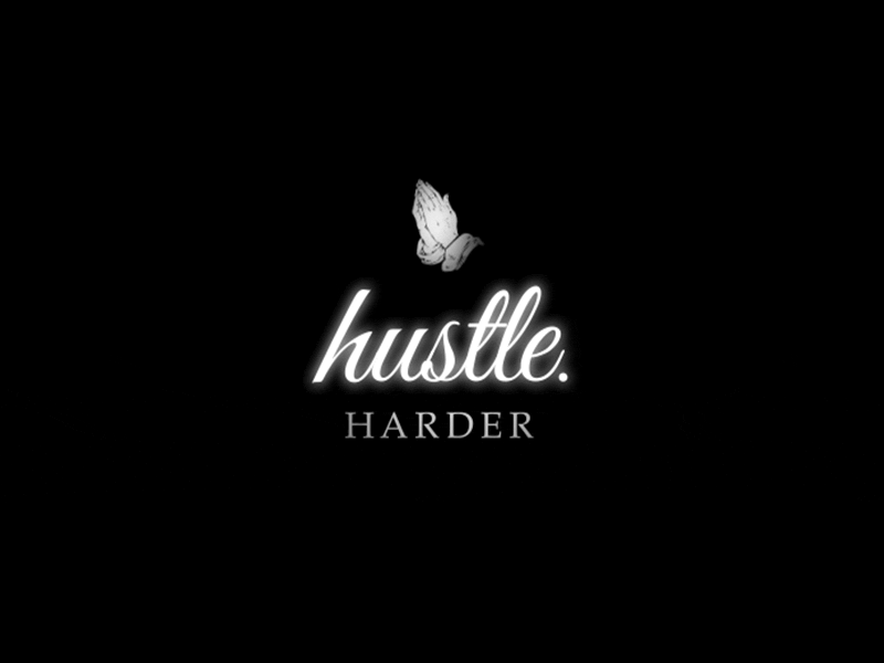 Hustle Harder gif typo