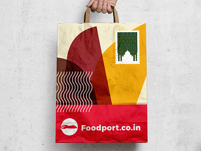 Foodport Bag Design brand branding delivery food foodport gurgaon india logo startup