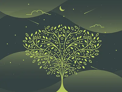 Tree Pattern clouds night pattern patterns sky tree