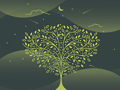 Tree Pattern clouds night pattern patterns sky tree